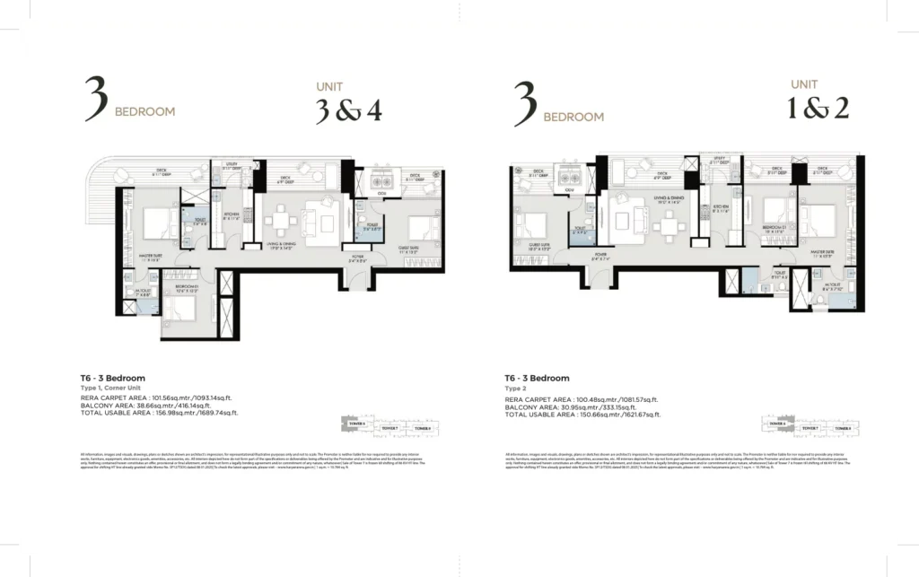 bptp gaia residences 3 BHK floor plan